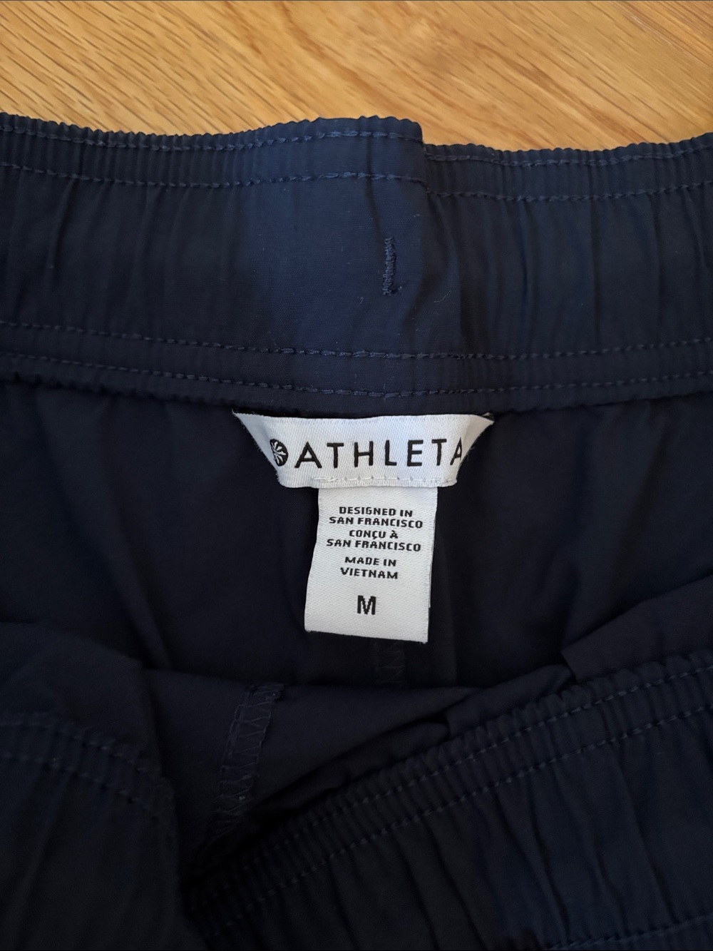 Athleta Navy Elastic-Waist Athletic Shorts - Picture 2 of 7
